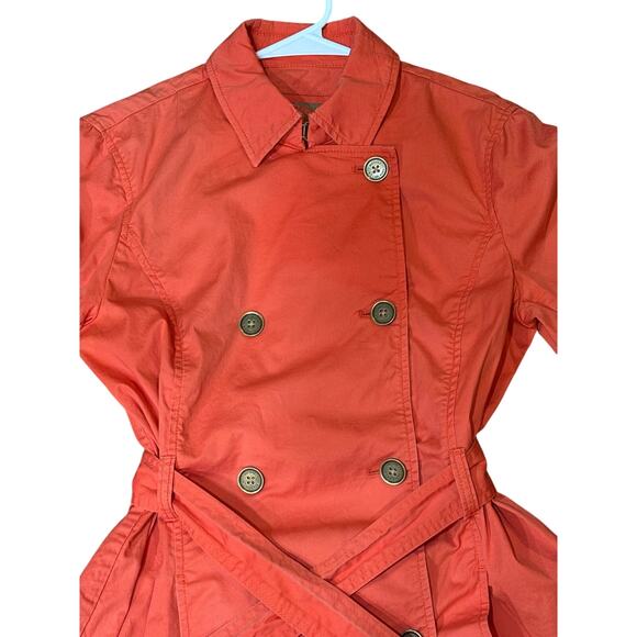Michael by Michael Kors Orange/Coral Trench Rain Lightweight Coat Sz.Medium GUC - Picture 12 of 16